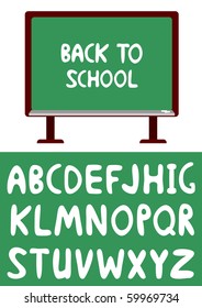 vector illustration of blackboard and alphabet