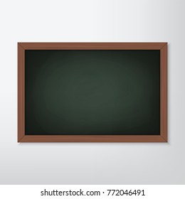 Vector Illustration of Blackboard with Wooden Frame Isolated on White Background