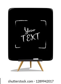 vector illustration of blackboard with wooden stand for same ad, advertisement, advertising