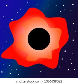 Vector illustration of Blackhole colorfull. with stars. realistic view