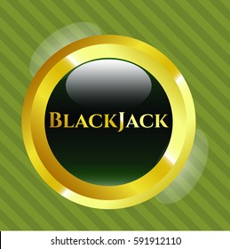 vector illustration BlackJack shiny emblem
