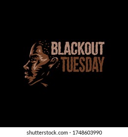 Vector illustration blackout tuesday  isolated black background