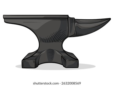 Vector illustration of blacksmith anvil. Anvil isolated on white background.