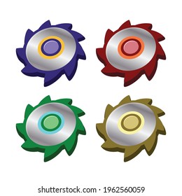 Vector illustration of blade and gears with on the white background. Element vector template