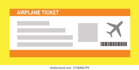 Ilustración vectorial de una Plantilla de tarjeta de embarque en blanco con un código QR. Viajes de negocios, pasajeros, vacaciones, viajes.