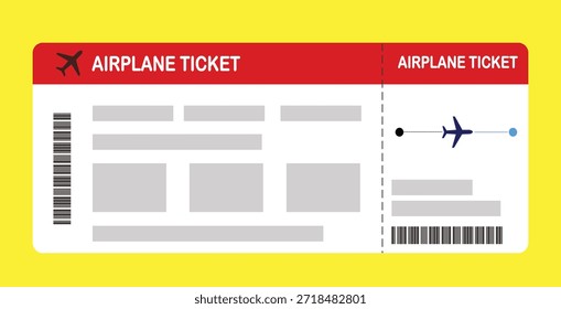 Ilustración vectorial de una Plantilla de tarjeta de embarque en blanco con un código QR. Viajes de negocios, pasajeros, vacaciones, viajes.