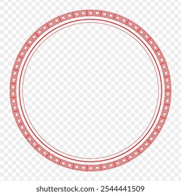 Ilustração vetorial de quadro circular de padrão asiático em branco no plano de fundo transparente