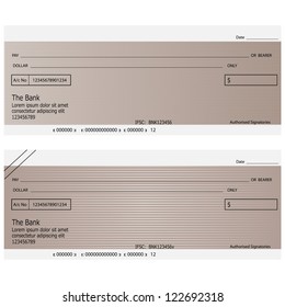 vector illustration blank bank cheque book