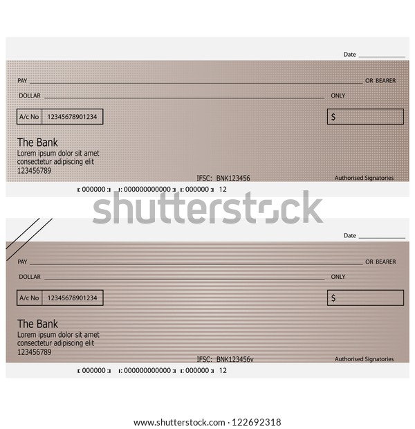 Vector Illustration Blank Bank Cheque Book Stock Vector (Royalty Free ...