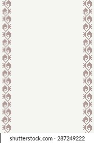 vector illustration of blank  banner, framed with gray geometric motifs