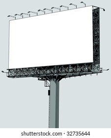 Vector illustration of a blank  billboard, put your own text here