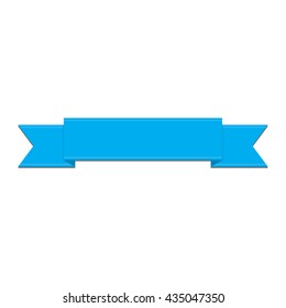 Vector illustration blank blue flat ribbon. Ribbon icon