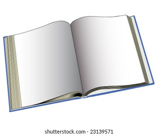 A vector illustration of a blank book with room for text.