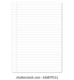 Vector illustration of blank book sheet with lines