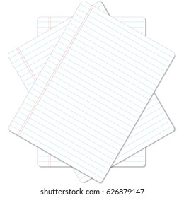 Vector illustration of blank book sheet with lines