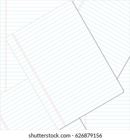 Vector illustration of blank book sheet with lines