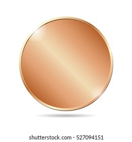 vector illustration of a blank bronze coin on white background. EPS