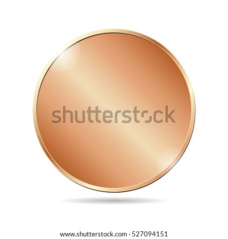 vector illustration of a blank bronze coin on white background. EPS