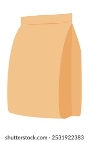 vector illustration of a blank brown paper bag for snacks, coffee, sweets, etc.