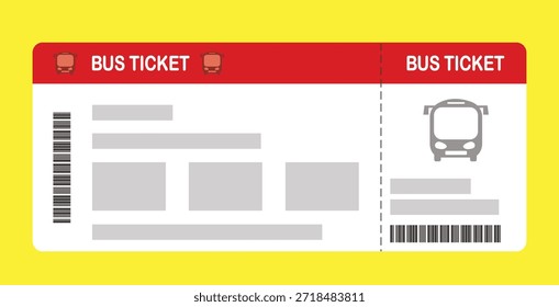 Vektorgrafik einer leeren Buseinstiegsschablone mit QR-Code. Geschäftsreisen, Passagiere, Urlaub, Reisen.