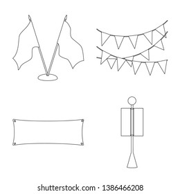 Vector illustration of blank and canvas icon. Collection of blank and textile  stock symbol for web.