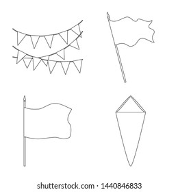 Vector illustration of blank and canvas symbol. Set of blank and textile stock symbol for web.