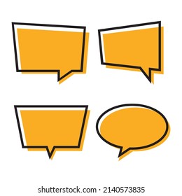 Vector illustration of blank chat bubble with outline. Suitable for design element of infographic, information, and speech bubble message.