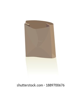 Ilustración vectorial de la bolsa de embarcación en blanco para el embalaje. Papel de embalaje ecológico sencillo. Recogida de residuos por separado.