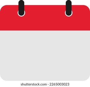 Vector illustration of blank editable calendar. Calendar template to place the day of the week and number. Almanac and planning agenda.