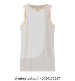 Vector illustration of a blank gray sleeveless shirt with subtle orange trim, isolated on white