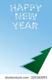 Vector illustration of a blank list with a newyear congratulation.