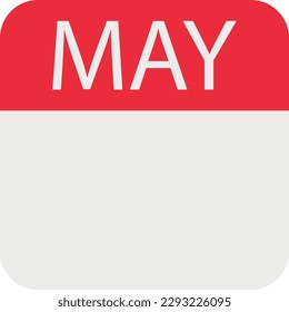 Vector illustration of a blank May calendar. Month of May. May flat icons. Days of the month.