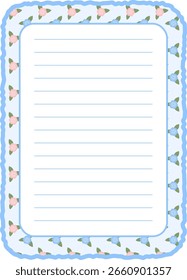 Ilustración vectorial de un cuaderno en blanco con un lindo patrón
