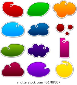 Vector illustration of blank notice clouds shapes for any text.