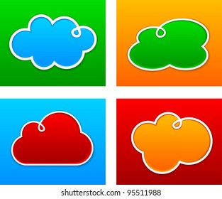 Vector illustration of blank notice clouds shapes for any text.