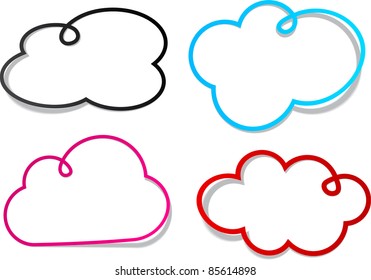 Vector illustration of blank notice noose frames for any text.