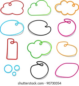 Vector illustration of blank notice noose frames for any text.