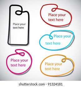 Vector illustration of blank notice noose frames for any text.