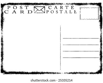 vector illustration of blank old grunge postcard