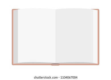 Vector illustration. Blank open book. Top view.
