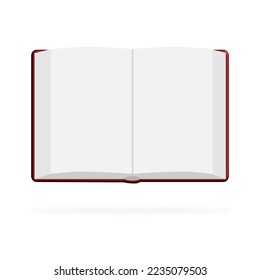 Vector illustration. Blank open book. Top view.