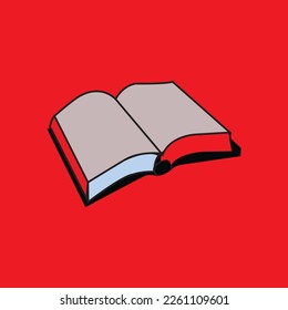 Vector illustration. Blank open book. Top view.