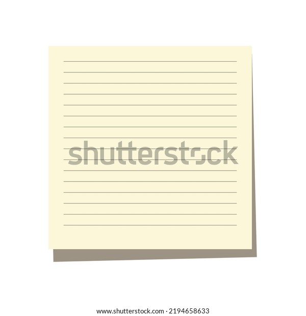 Vector Illustration Blank Page Notes Line Stock Vector (Royalty Free ...