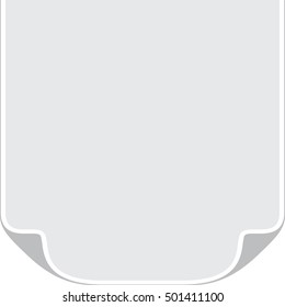 Vector illustration of blank paper for writing turned in the corners