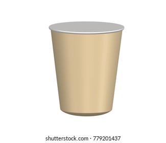 Vector illustration of a blank plastic cup design for cold and hot drinks tea and coffee in a realistic style isolated on a white background. Package mockup design ready for branding.