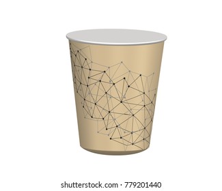 Vector illustration of a blank plastic cup design for cold and hot drinks tea and coffee in a realistic style isolated on a white background. Package mockup design ready for branding.