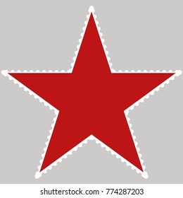 Vector illustration of a blank postage stamp of non-standard form in the form of a five-pointed star, isolated on a gray background