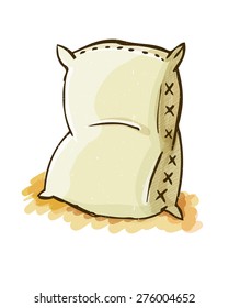 Vector illustration of a blank sack or bag