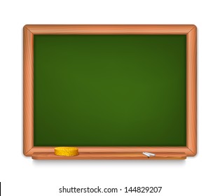 Vector illustration of blank School Board with chalks and sponge.  EPS10.