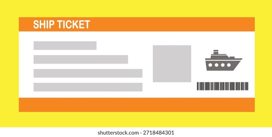 Ilustración vectorial de una Plantilla de tarjeta de embarque en blanco con código QR. Viajes de negocios, pasajeros, vacaciones, viajes.